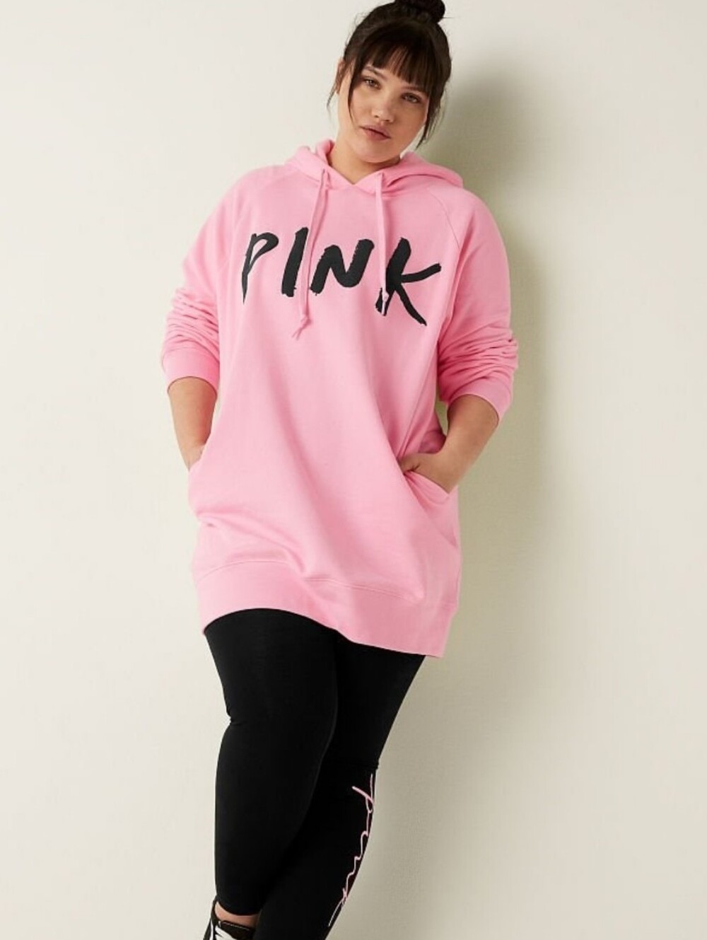 New PINK Victoria's Secret Hooded Sweatshirt Dress - Pink XL Rare